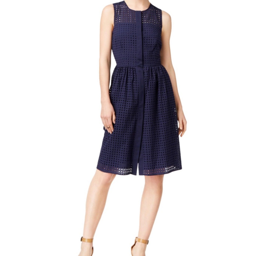 MAISON JULES Women’s Cotton-Button Up Shift Dress Size 8